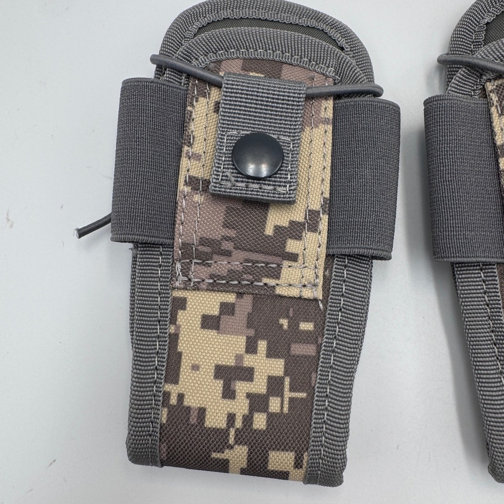 Set of 2 Tactical Magazine Pouches Digital Camo Grey Nylon Mag Holders - Picture 2 of 10